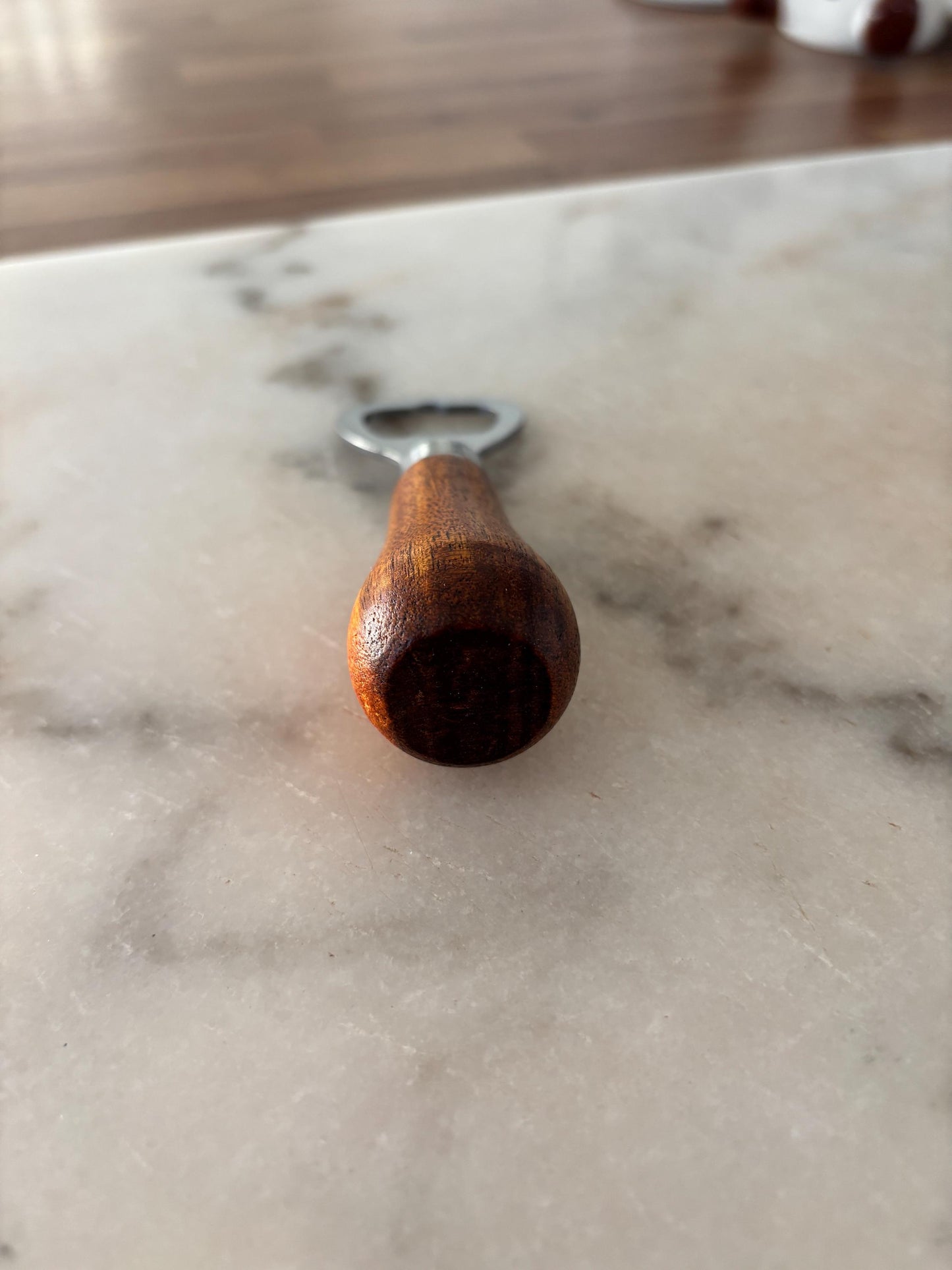 Wooden handle bottle opener