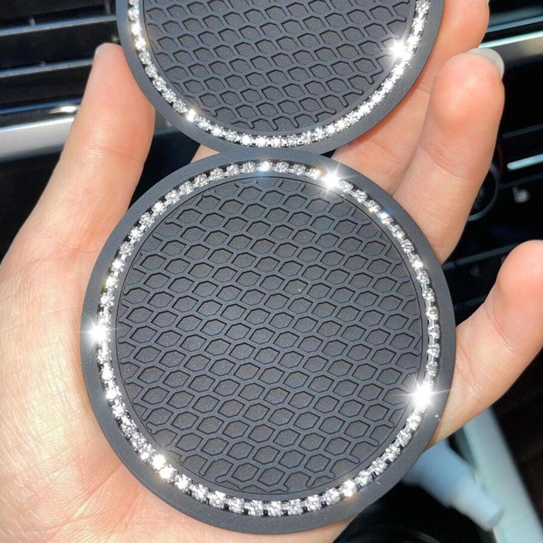 Car Cupholder Rhinestone Coasters (2)