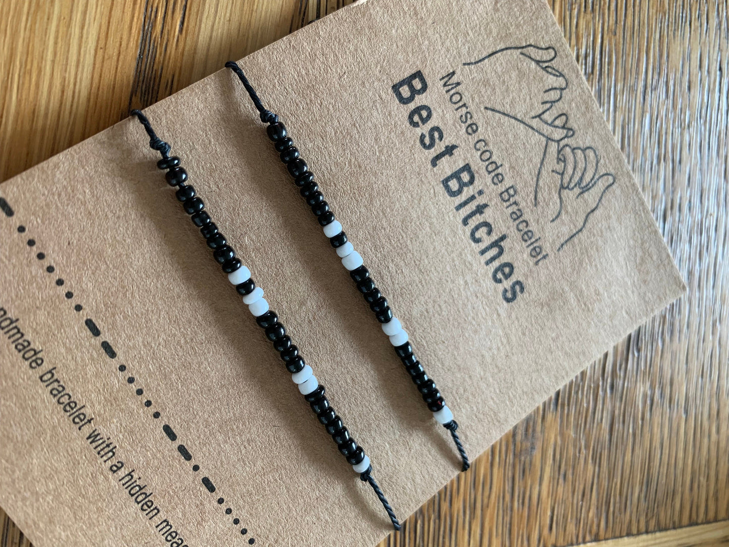 Best B*tches Morse Code Bracelet Set