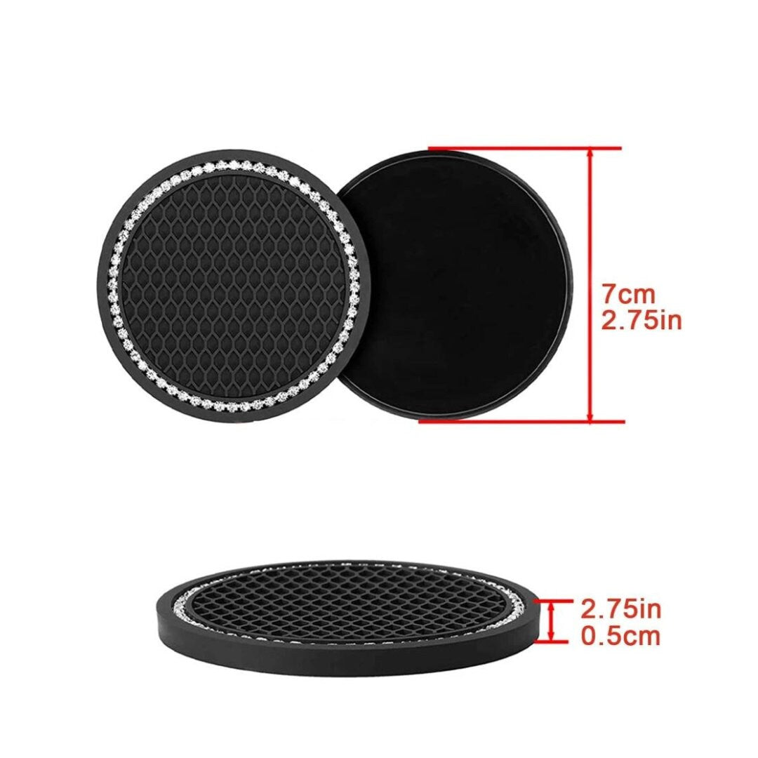 Car Cupholder Rhinestone Coasters (2)