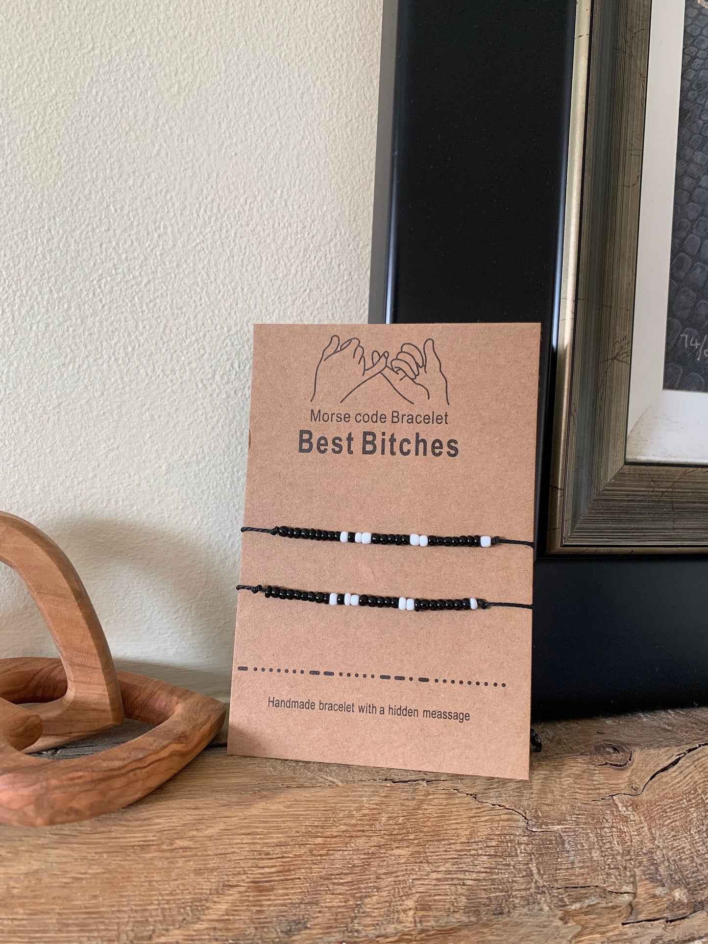Best B*tches Morse Code Bracelet Set