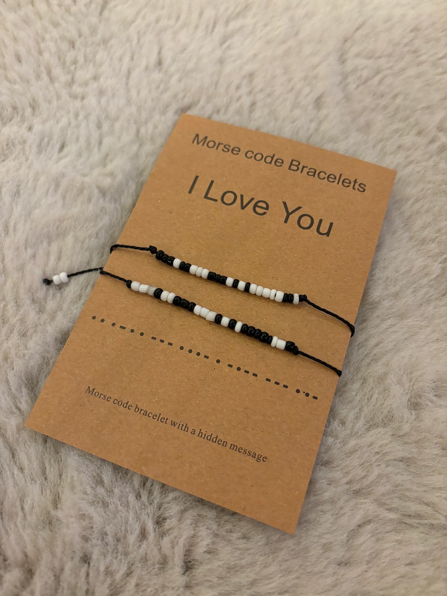 'I Love You' Morse Code Bracelet Set