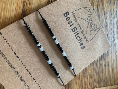 Best B*tches Morse Code Bracelet Set