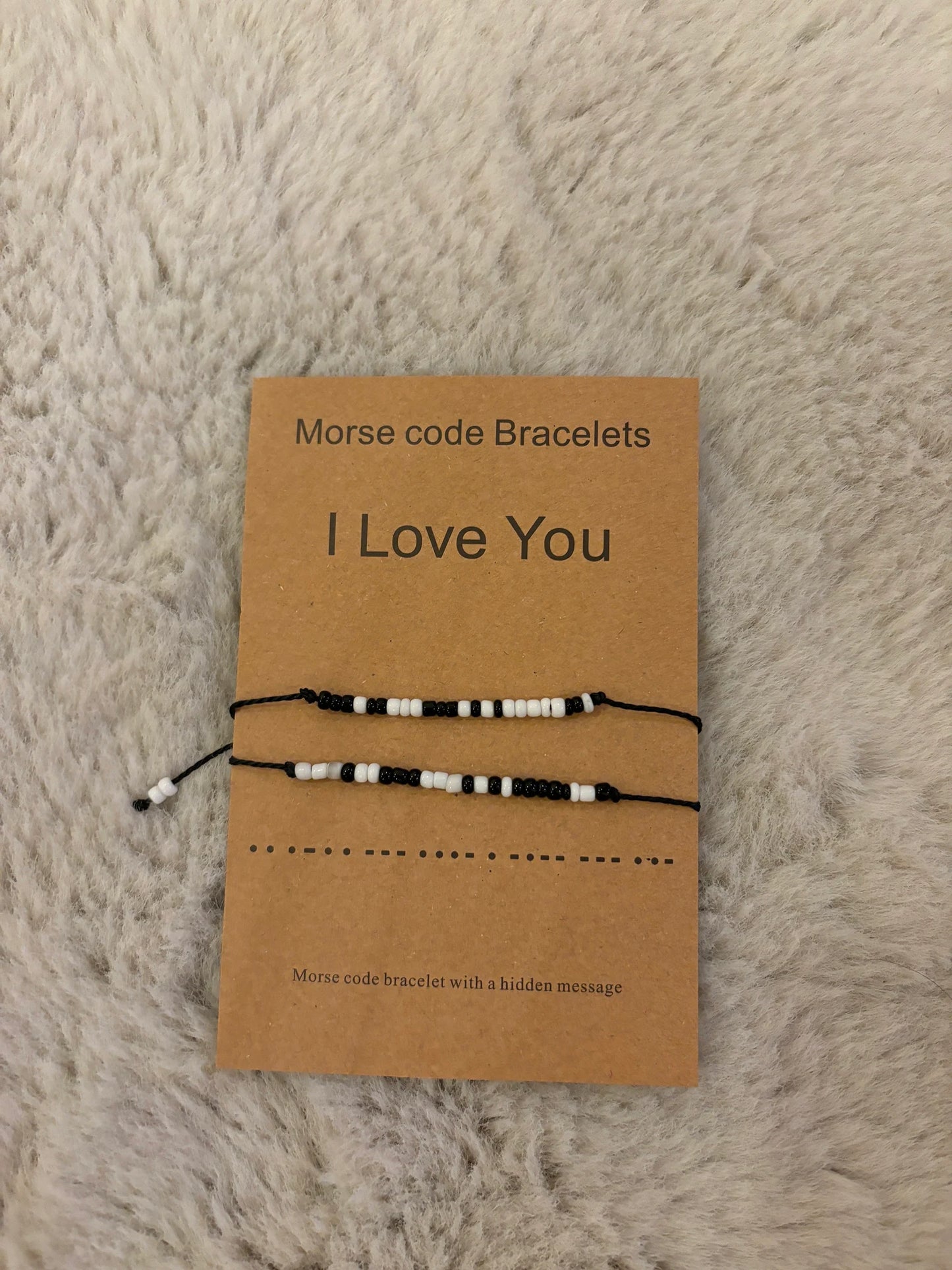 'I Love You' Morse Code Bracelet Set